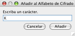 Add Characters to the Cipher Alphabet dialog